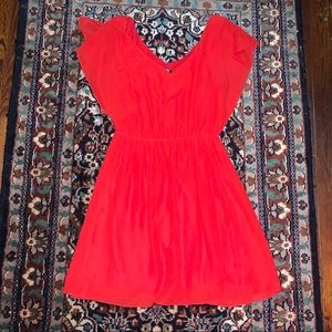 Poppy red mini dress